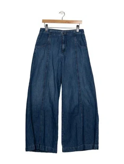 Pre-owned Twp High-rise Wide Leg Jeans In Blue