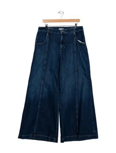 Pre-owned Twp High-rise Wide Leg Jeans In Blue