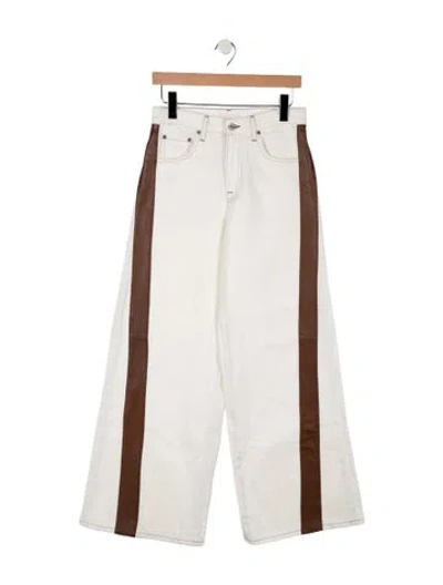 Pre-owned Twp High-rise Wide Leg Jeans In Brown