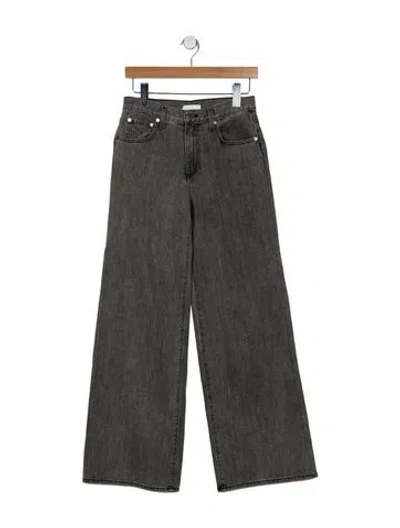 Pre-owned Twp High-rise Wide Leg Jeans In Gray