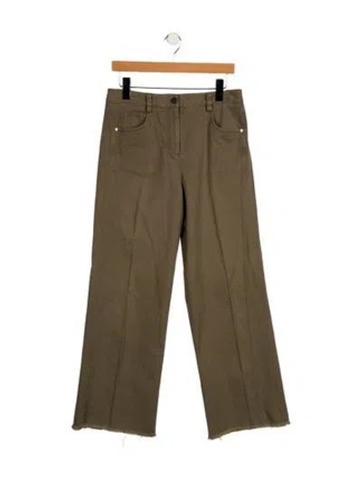 Pre-owned Twp High-rise Wide Leg Jeans In Green