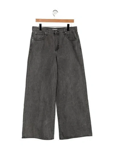 Pre-owned Twp High-rise Wide Leg Jeans In Grey