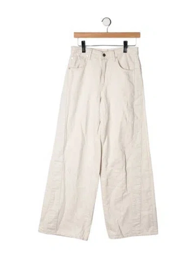 Pre-owned Twp High-rise Wide Leg Jeans In Neutrals
