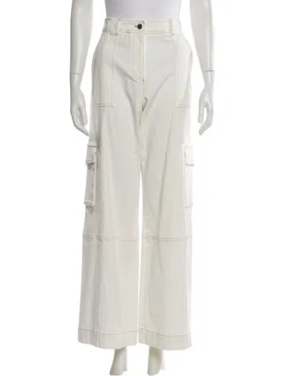 Pre-owned Twp High-rise Wide Leg Jeans In White