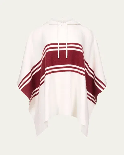 Twp Hooded Cashmere Poncho In White