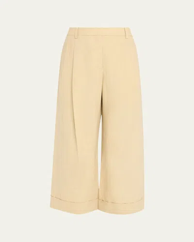 Twp Houston St Washed Linen Trousers In White