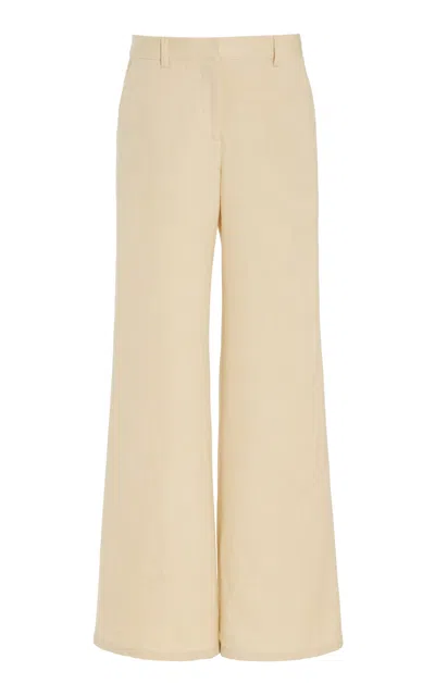 Twp Howard Linen-cotton Straight-leg Pants In Yellow