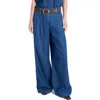 Twp Hudson St Pleated Wide Leg Jeans In Blue