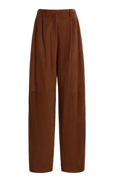 Twp Hudson St Suede Pants In Brown