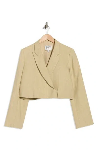 Twp Hunter Cropped Linen Blazer In Neutral