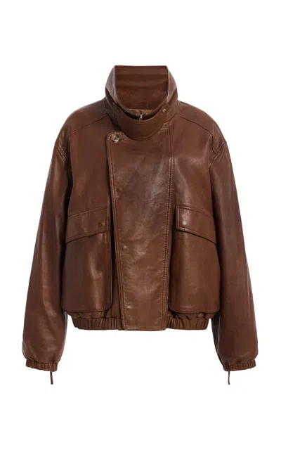 Twp Hunter Leather Jacket In Brown