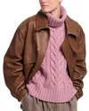 Twp Hunter Leather Zip Front Jacket In Brown
