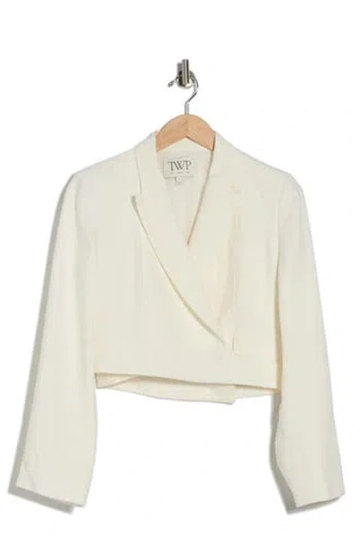 Twp Hunter Linen Crop Blazer In White