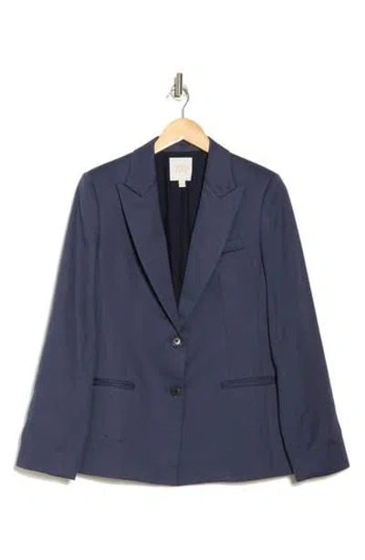 Twp Husband Peak Lapel Blazer In Indigo