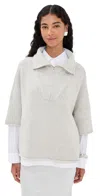 Twp In The Morning Half Zip Cashmere Sweatshirt Light Heather Grey In Gray