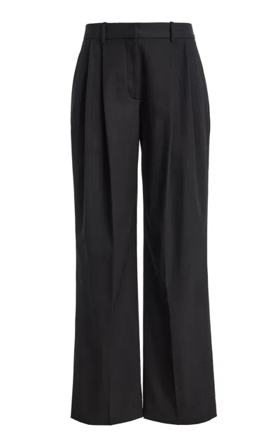 Twp Ivy Pleated Suiting Trousers In Dark Grey