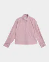 Twp J. D. Shirt In Framed Micro Striped Shirting In Pink