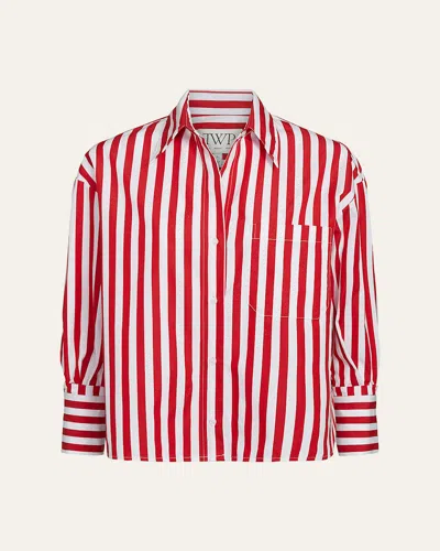 TWP J. D. STRIPED BUTTON-FRONT SHIRT