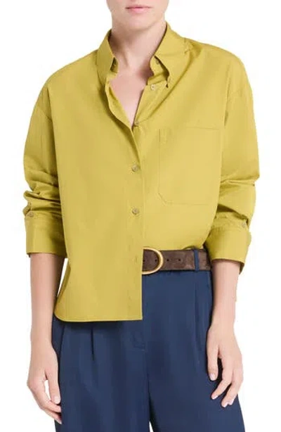 Twp J.d. Cotton Button-down Shirt In Avocado Oil