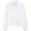 Twp J.d. Crop Button-up Shirt In White