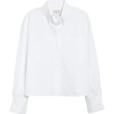 Twp J.d. Crop Button-up Shirt In White