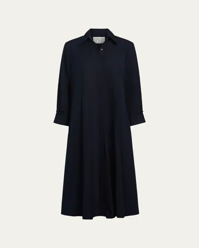 Twp Jennys Gown Maxi Shirtdress In Blue