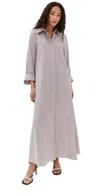 Twp Jennys Cotton Maxi Shirt Dress In White/chocolate