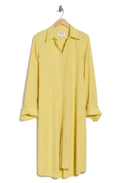 Twp Jennys Long Sleeve Cotton Shirtdress In Yellow