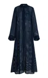 Twp Jennys Silk Maxi Shirt Dress In Navy