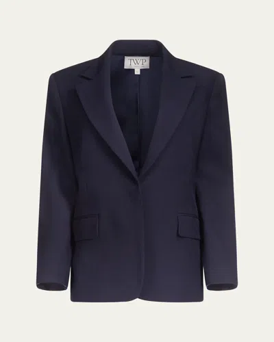 Twp Jillian Single-breasted Wool Blazer In Blue
