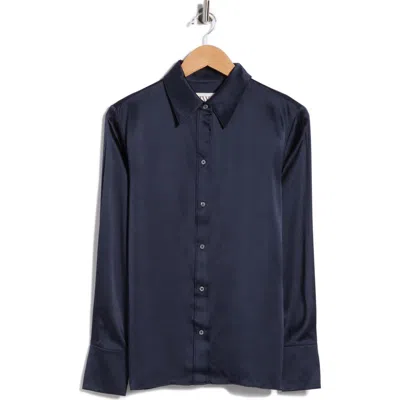 Twp Joey Long Sleeve Silk Button-up Shirt In Blue