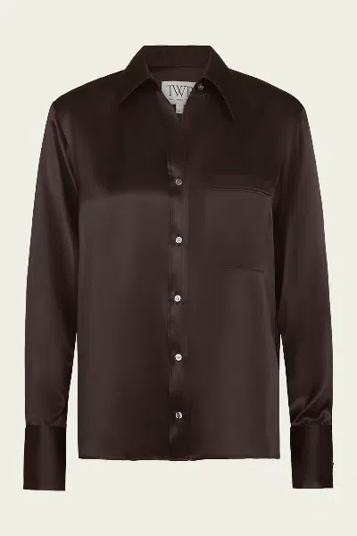 Twp Joey Shirt In Delicioso In Brown
