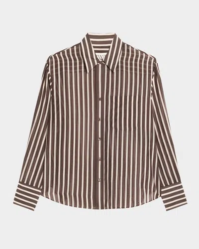 TWP JOEY STRIPED COTTON-SILK SHIRT