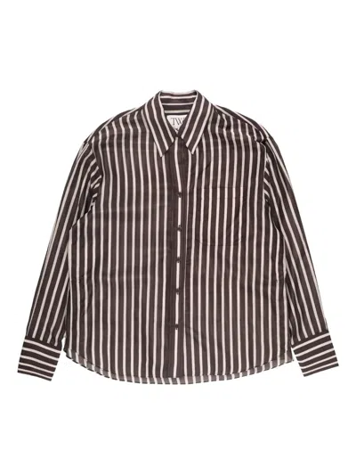 Twp Joey Striped Top In Brown