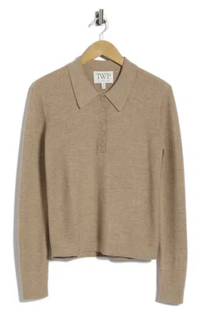 Twp Jorden Thermal Cashmere Polo Sweater In Mink