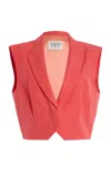 Twp Katie Cropped Cotton-linen Vest