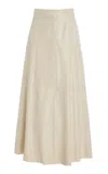 Twp Kennedy Mid-rise Leather Midi Skirt In Off-white