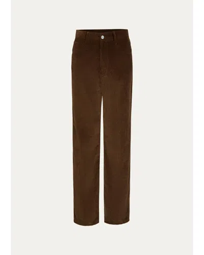 Twp Kent Straight-leg Cotton Corduroy Pants In Brown