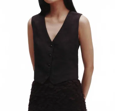 Twp Kiki's Vest In Dark Chocolate In Black