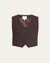 Twp Kikis Linen Vest In Dark Chocolate