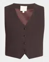 Twp Kikis Linen Vest In Dark Chocolate