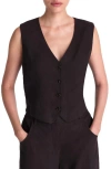 Twp Kikis Linen Vest In Dark Chocolate