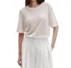 Twp Knit Big Boy Tee With Pointelle In Ivory In White