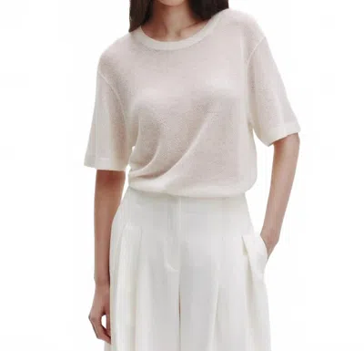 Twp Knit Big Boy Tee With Pointelle In Ivory In White