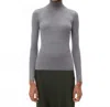 Twp Knit Turtleneck Top In Medium Heather Grey In Gray