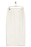 Twp Ladylike Crystal Embellished Pencil Skirt In White