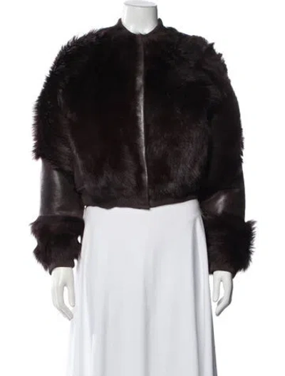 Pre-owned Twp Lamb Fur Faux Fur Jacket W/ Tags In Brown
