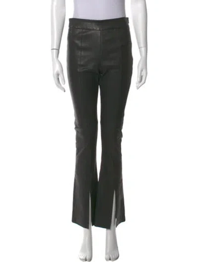 Pre-owned Twp Lamb Leather Straight Leg Pants In Green