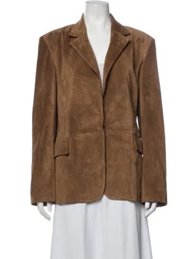Pre-owned Twp Lambskin Blazer In Brown