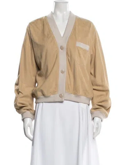 Pre-owned Twp Lambskin Bomber Jacket In Neutrals